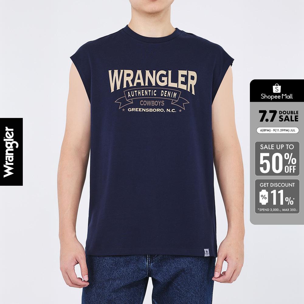 WRANGLER เสื้อยืดแขนกุดผู้ชาย รุ่น WR S426MTSLF04 สีดำ