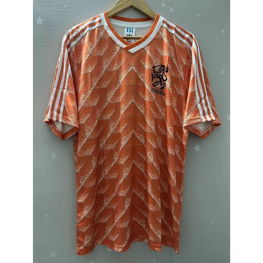 1988 เสื้อฟุตบอลย้อนยุคเนเธอร์แลนด์ - Gullit & Van Basten - เสื้อฟุตบอลวินเทจ S-XXL คุณภาพสูง