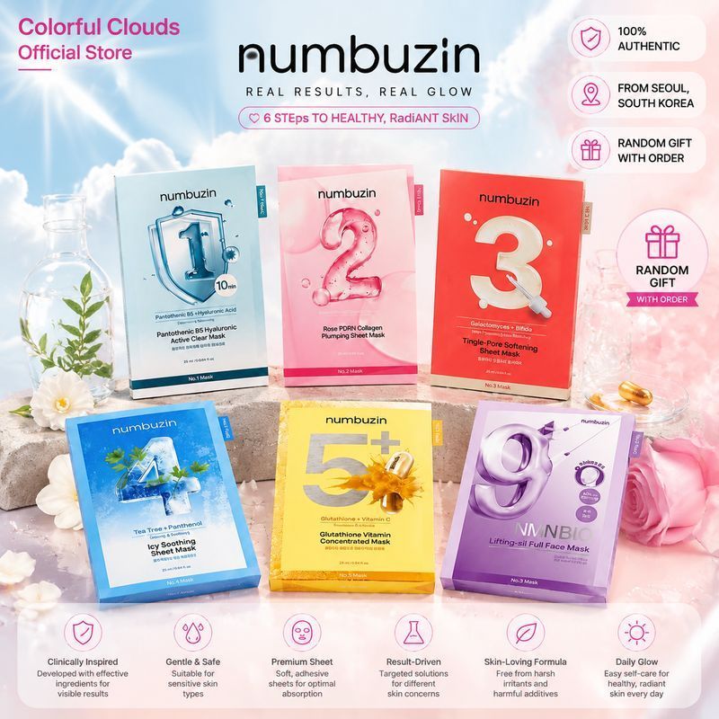 Numbuz:n Mask Series 1/2/3/4/5/9 - 10ea/4ea Sheet Mask Set Hydrating Nourishing Skincare