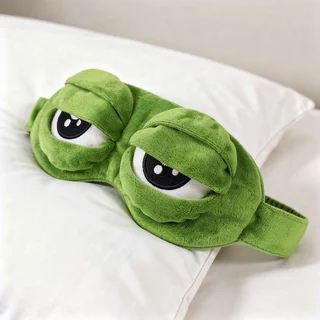 Sleep Eye Mask การ์ตูนกบ Plush Soft Light Blocking ผ่อนคลาย Travel Nap Shade สีเขียวน่ารัก
