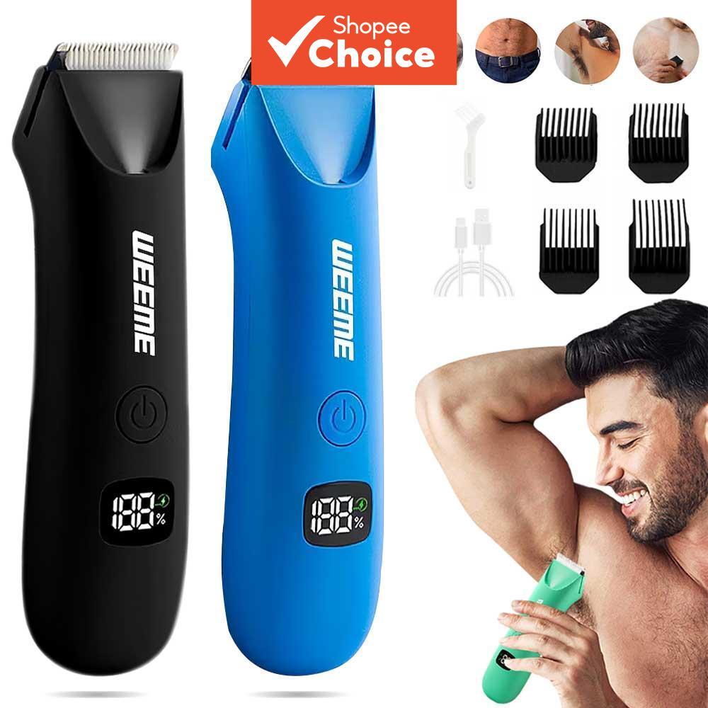 Mens Whole Body & Intimate Hair Trimmer – ไฟ LED, USB-C, สําหรับ Groin Chest Back, มีนาคมขายดี