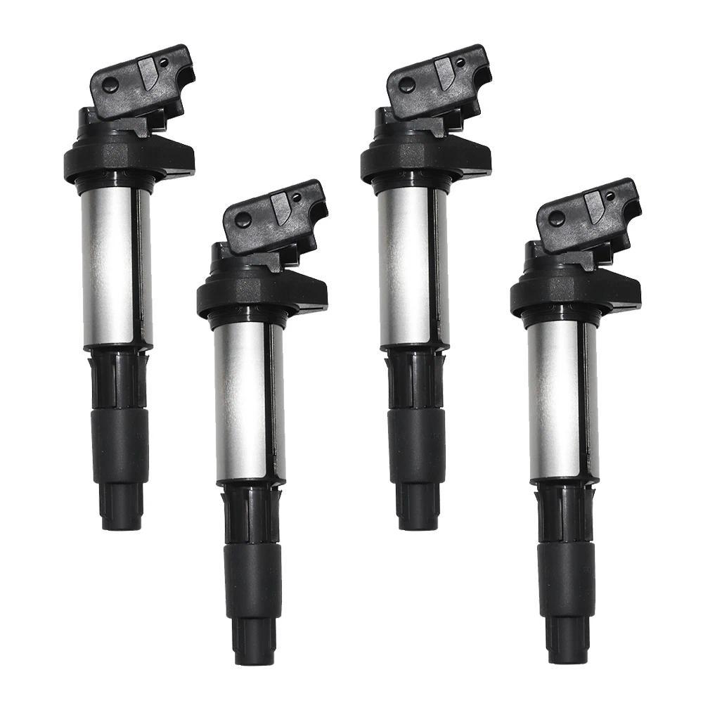 4pcs คอยล์จุดระเบิดสําหรับ BMW E46 E60 E81 E88 E89 E90 E92 118i 120i 130i 316i 318i 320i 325i 520i 5