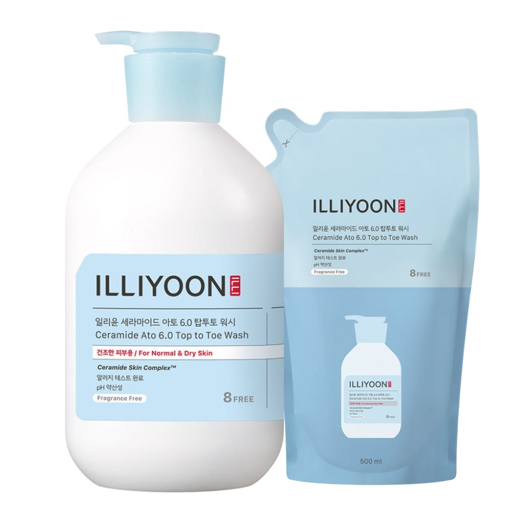 [illyoon] Ceramide Ato 6.0 Top to Toe Wash, 900ml + Refill Pack 500ml / Korean Body Wash / Gentle Cl