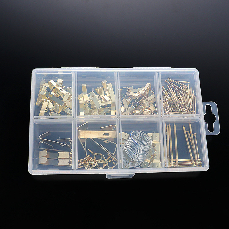 200pc Painting hook set Small gold hook set for hanging picture frames and photo frames