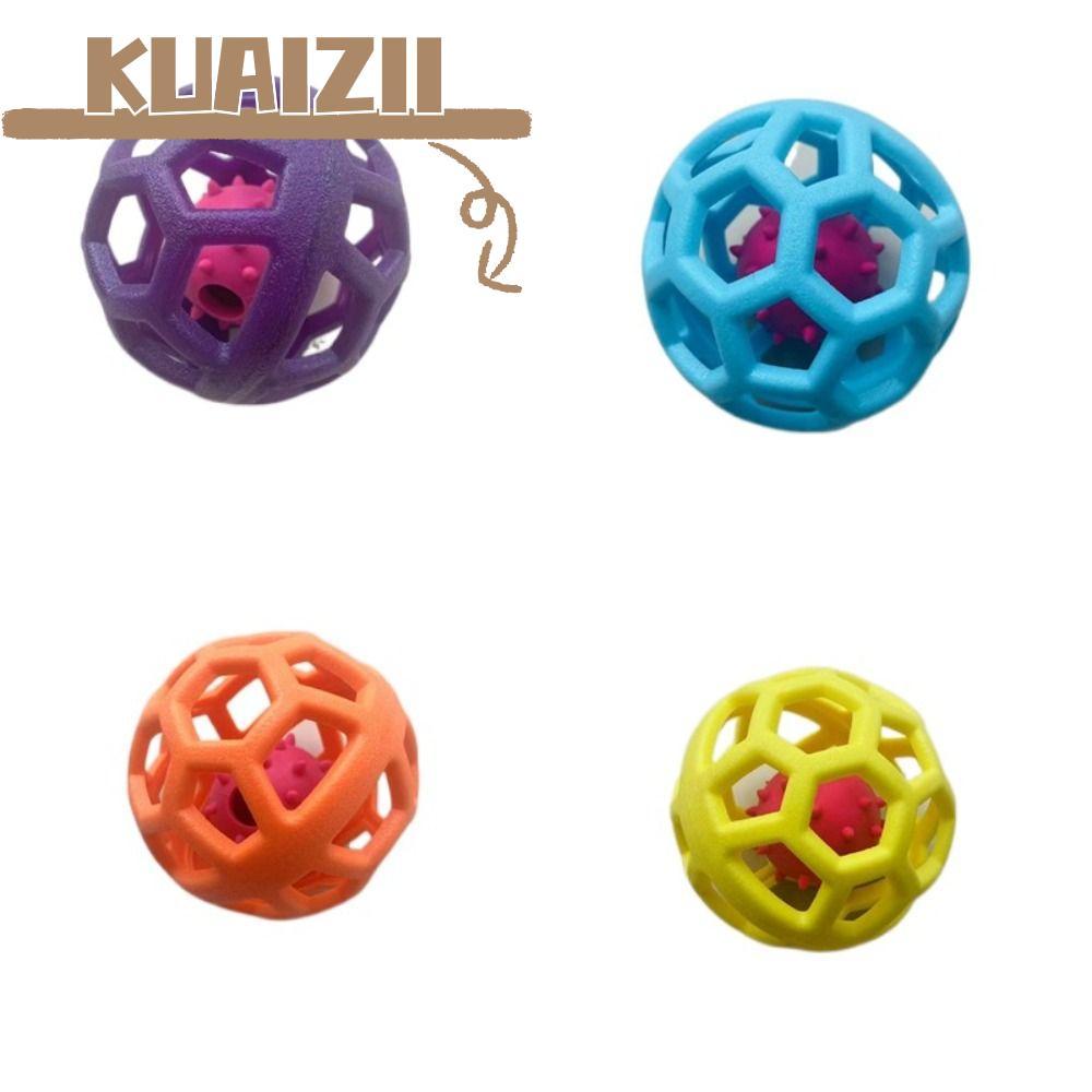 KUAIZII สัตว์เลี้ยงของเล่น Ball, TPR ปลอดสารพิษ Hollowed Out Ball, ร้อนยืดหยุ่น Interactive Fretch ลูกสุนัขของเล่นสุนัข