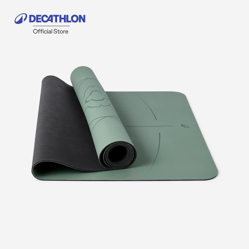 Decathlon 4 Mm Thick Ultra Grippy Dynamic Yoga Mat เสื่อโยคะแบบไดนามิกโยคะยึดเกาะดีเป็นพิเศษ หนา 4 มม. - Green