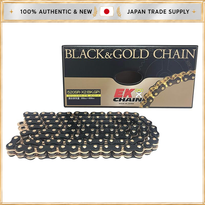 EK QX Ring Seal Chain 520SR-X2 Black & Gold 112L - Master Link [05 BRAKE]