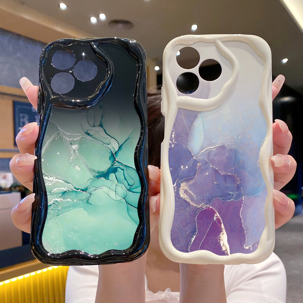 เข้ากันได้กับ OPPO A17 A16S A12 A53 A31 Reno7 4G Reno8 5G C53 C21Y Gradient Color Beauty Case ฝาครอบ