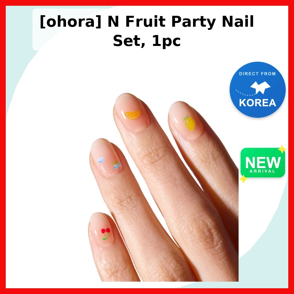 [hora] N Fruit Party Nail Set, 1 ชิ้น / เล็บเกาหลี / ดีไซน์ธีมผลไม้ / ของแท้ 100% โดย Gracebobae