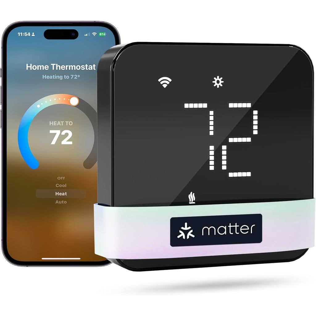 Mross Smart Thermostat สําหรับบ้าน, WiFi Thermostat Works with Matter, Alexa, Apple Home, Google Ass