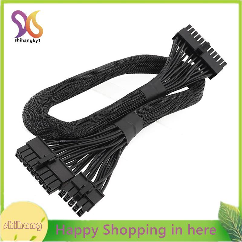 18 Pin + 10 Pin to ATX 24 Pin สายเคเบิลเมนบอร์ดสายไฟสําหรับ HX750i / 850i / 1000i/HX1200i สายทอผ้า