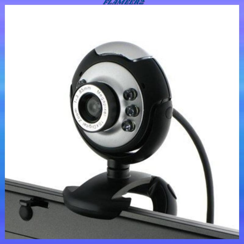 [Flameer2] USB 2.0 Webcam 10X Clip-on Computer Web Camera พร้อมไมโครโฟนสําหรับ PC Video Live Streami