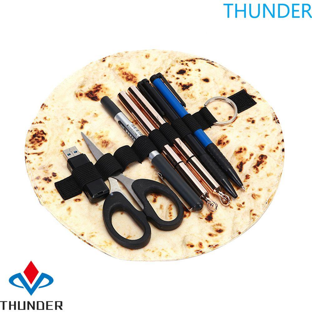 THUNDER กล่องดินสอ Creative Funny Collection Bag 3D Stationery School Goods Pancake Pencil Cases