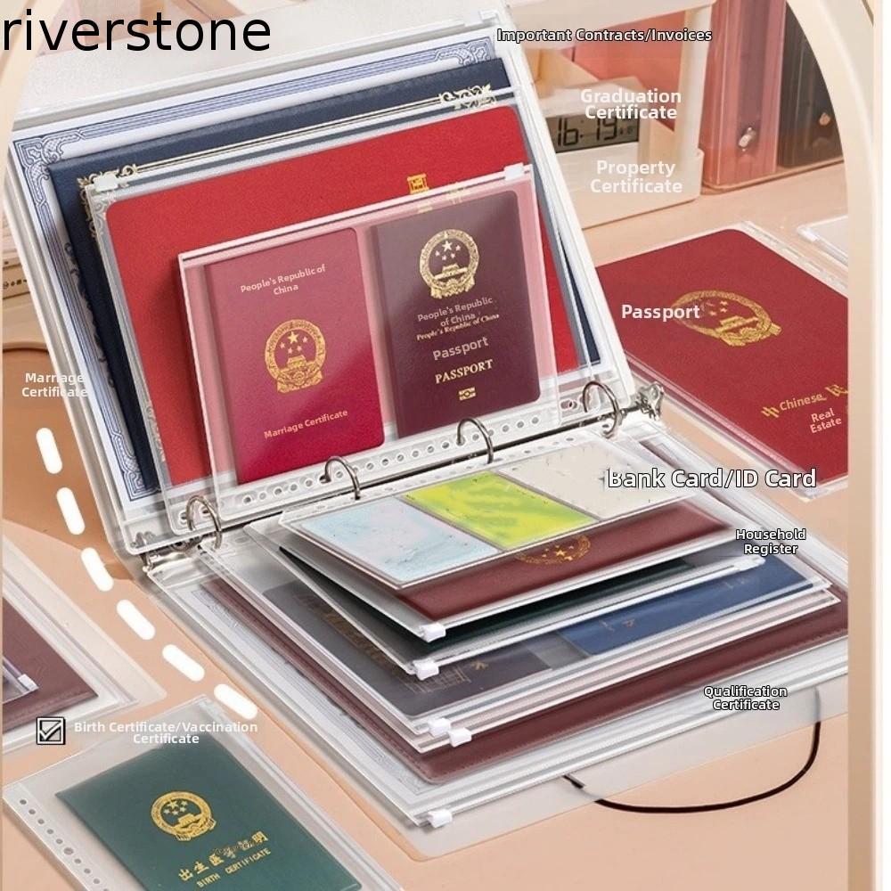 RIVERSTONE Zip File Bag, A4/A5/B5 7-in-1 Document Storage Bag, Archive Booklet Waterproof Loose-leaf