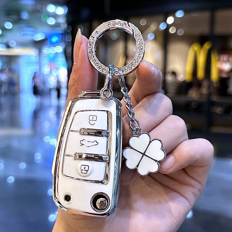 ยอดนิยม Audi 14/15/16/17/18/19/20 A3 รถ Q3/Q2L ฝาครอบกุญแจรถกรณีหัวเข็มขัดผู้ชายผู้หญิง 13