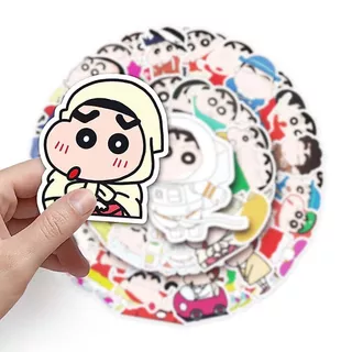 50 ชิ้นตลก Crayon Shin Chan สติกเกอร์กันน้ํา DIY สําหรับโทรศัพท์แล็ปท็อปรถสติกเกอร์ Creative Home Decal