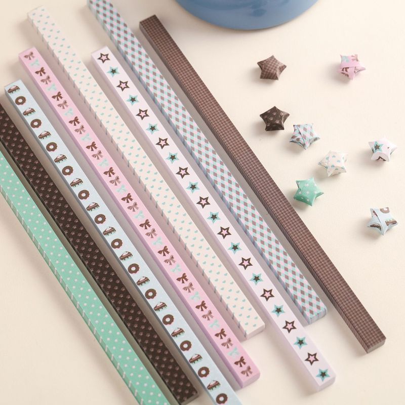 Summer Mint Star Origami Cool Pattern Lucky Star Origami diy Five-pointed Star Handmade Paper 7.16