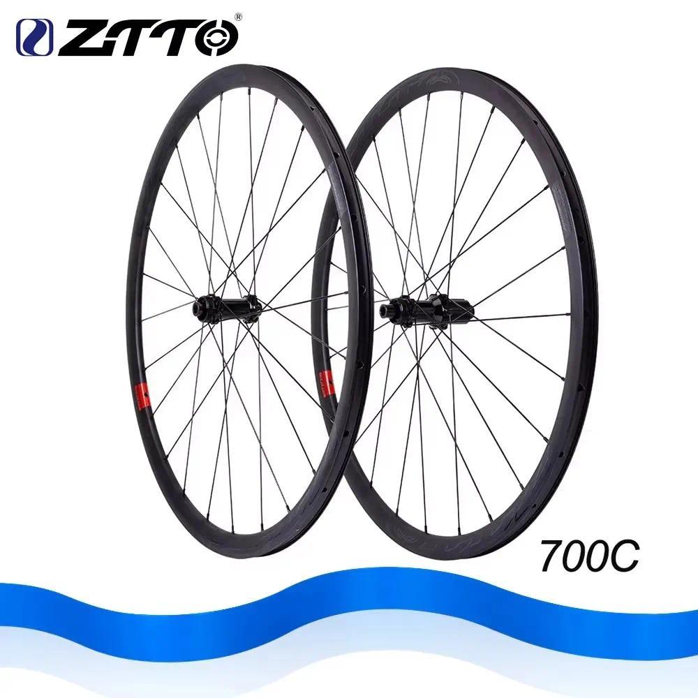 ZTZTTO 700C Road Bike Tubeless Wheelset 24 Hole CenterLock Hub HG XDR 30/38mm Width Aero Rim 12x142 