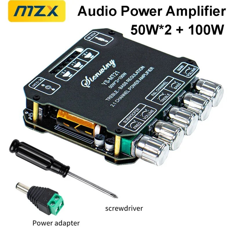 YS-MT21 2.1-Channel Audio Power Amplifier 100W * 2 + 100Wโมดูลดิจิตอลซับวูฟเฟอร์AUX Blutothไร้สาย 12
