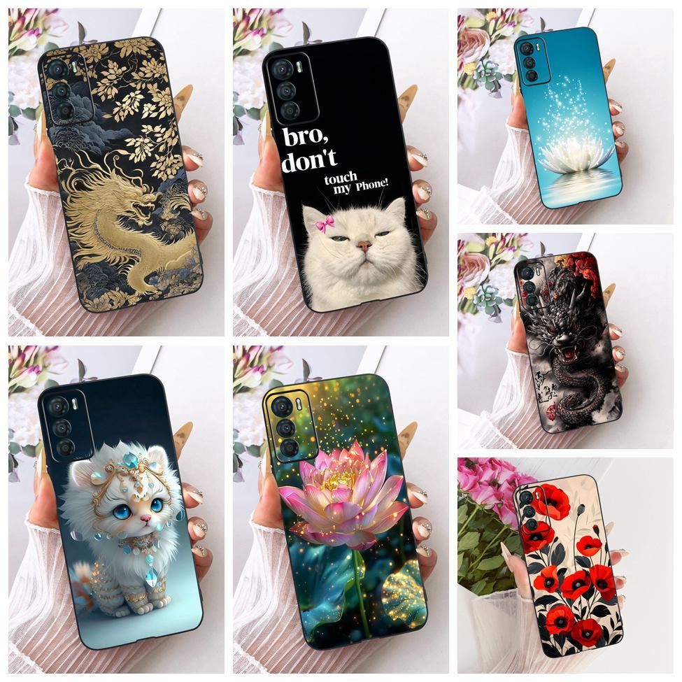 สําหรับ Motorola Moto G42 กรณี XT2233-2 ความงามน่ารักการ์ตูนแฟชั่นผีเสื้อตลกทาสีสําหรับ G42 Motorola