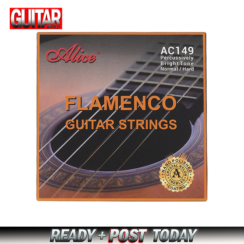 Alice Flamenco Guitar Strings Crystal Nylon Carbon Sliver ทองแดงชุบ Winding Nano ขัด AC149