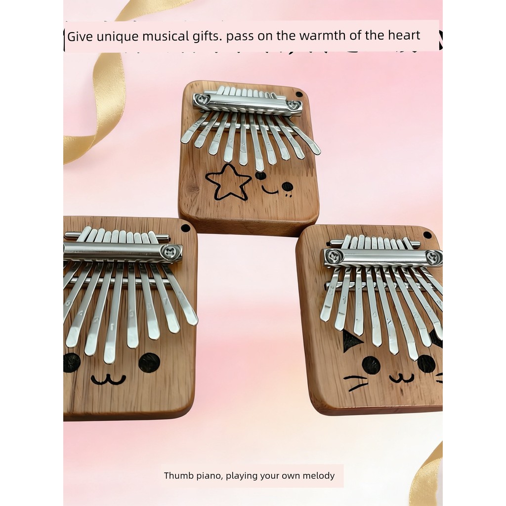 กล่องดนตรี คาลิมบ้า คาลิมบา 10-Tone Thumb เปียโน Kalimba เริ่มต้น 8-Tone สาวแบบพกพา Five-Finger Thum