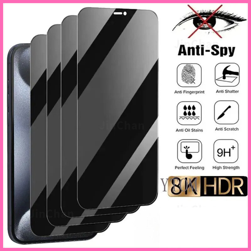 2PCS Anti--Vision Privacy Tempered Glass VIVO Y02 V25E Y02S Y35 Y16 Y11 Y12 Y15 Y17 Y20 Y20S Y20i Y1