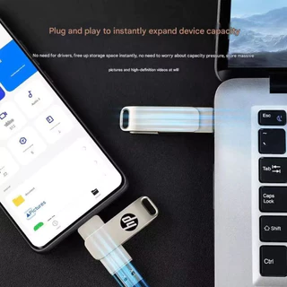 Thumbdrive HP แฟลชไดร์ฟ TypeC 1TB สําหรับโทรศัพท์มือถือ 512GB แฟลชไดร์ฟไอโฟน 2TB Flashdrive TypeC