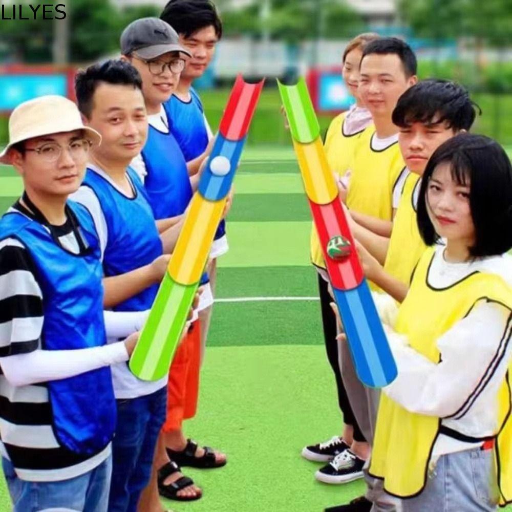 LILYES Team Collaboration Toys, Groove Ball U-shaped Pipeline Challenge Games, Boys Girls Team Build