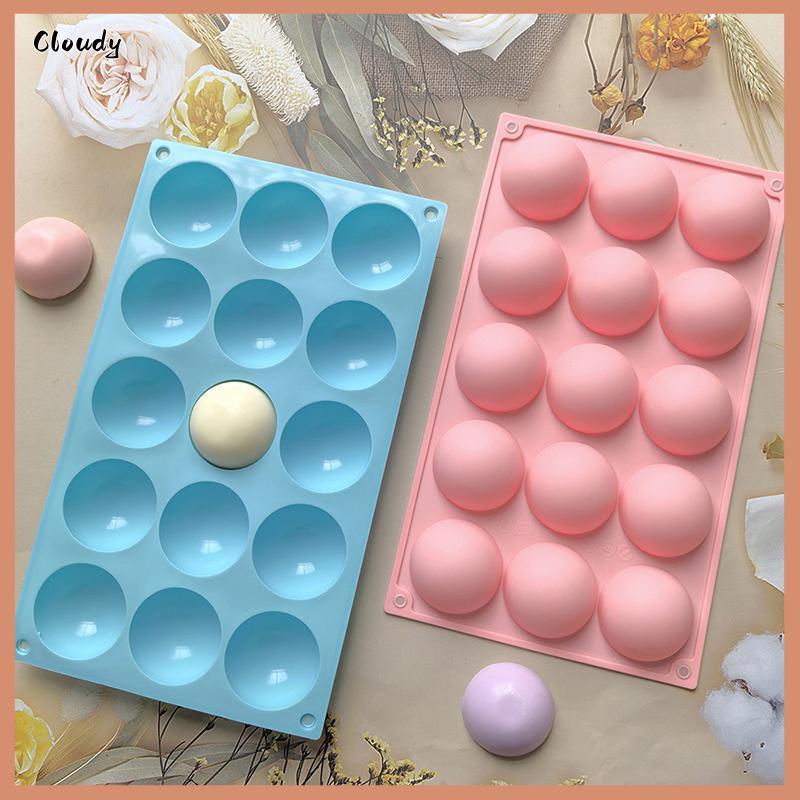 [Cloudy] 3D Ball รอบครึ่งทรงกลมแม่พิมพ์ซิลิโคนสําหรับ DIY Baking Pudding Mousse ช็อกโกแลตเป็นมิตรกับสิ่งแวดล้อมแม่พิมพ์เค้กอุปกรณ์ครัวเครื่องมือ [ใหม่]