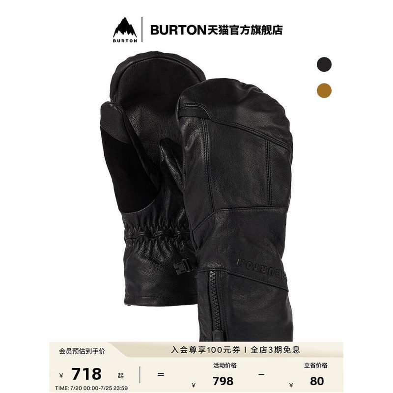 BURTON BURTON Official Men [ak] LEATHER Ski Warm Gloves Finger Gloves131671