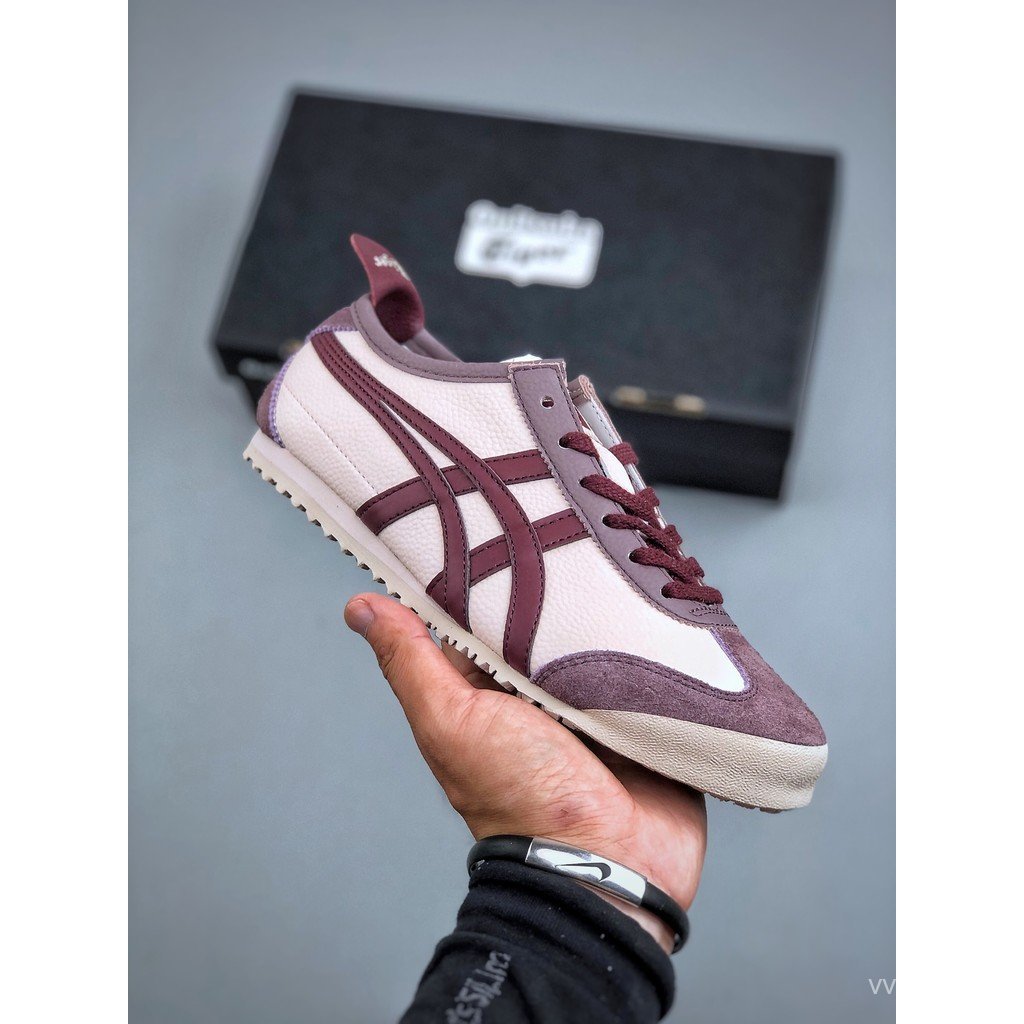 2026Asics Onitsuka Tiger รองเท้า/Onitsuka Tiger Mexico 66 รองเท้าผ้าใบรองเท้าแบนช้อปปิ้งรอบนิ้วผู้ชา