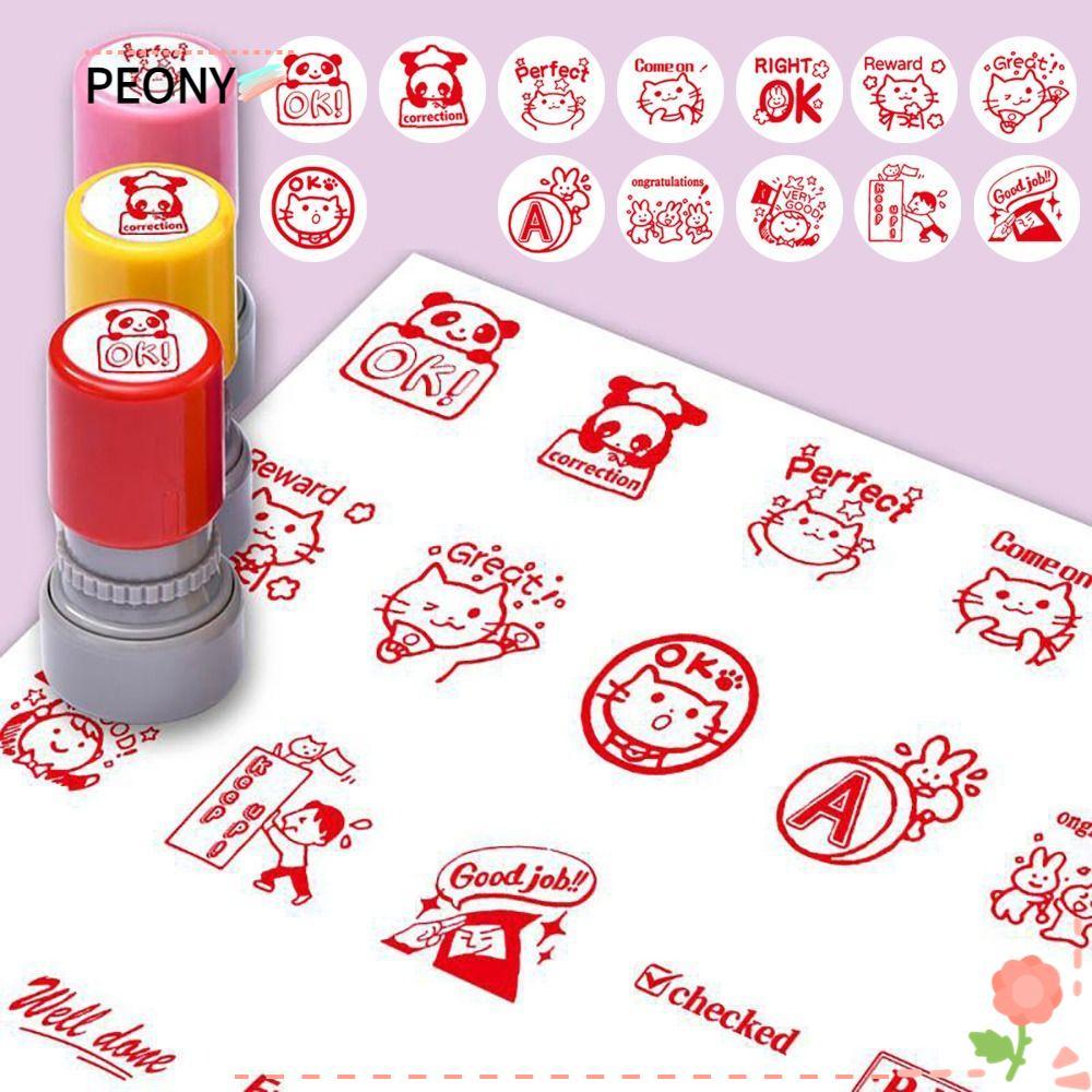 PEONYPAVILION ครู Encourage แสตมป์, สรรเสริญอิโมติคอน DIY Emoticons Seal, Scrapbooking Seal, Scrapbooking Teacher Supplies สรรเสริญแสตมป์