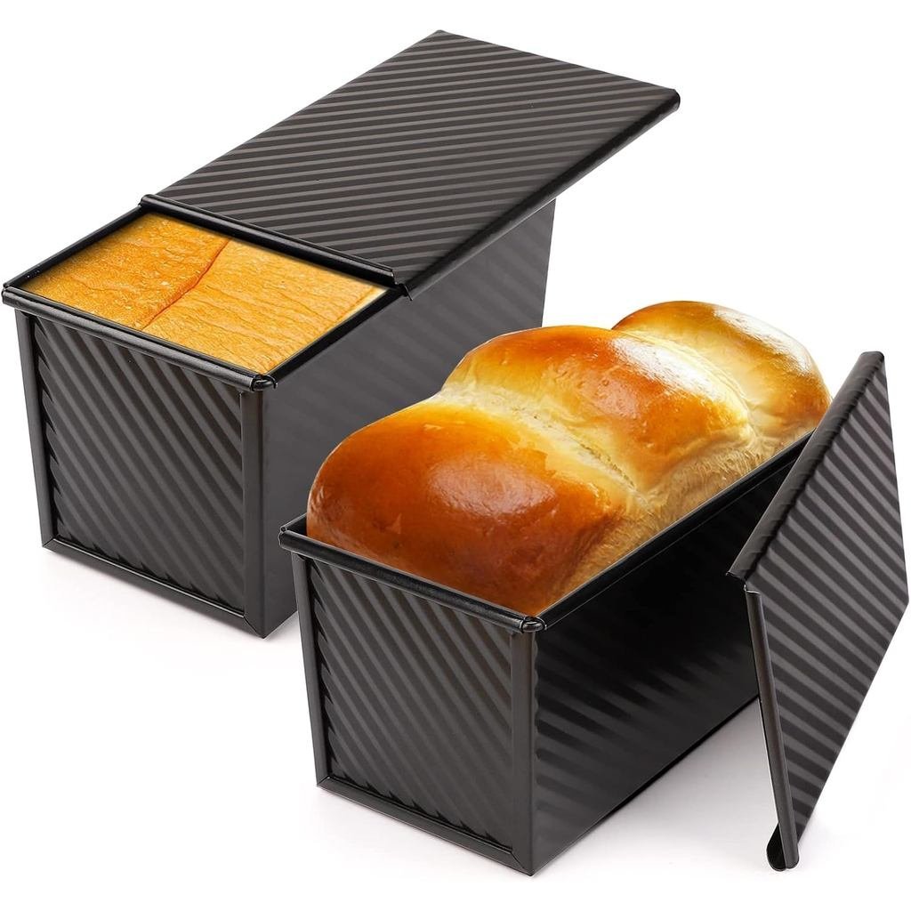 0.45 ชิ้นเะสําหรับ pullman Lid Pound Bread Pan ขปังแป้งโฮมเมด Non-Toast 1 ปอนด์ขปัง Sticky เตาอบ Scr