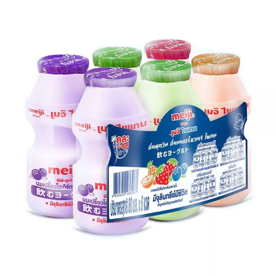 เมจิ ไพเก้นนมเปรี้ยวคละรส Meiji Paigen Drinking Yoghurt Mixed 80ml. Pack6