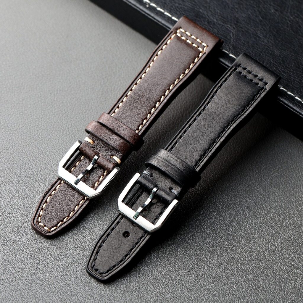 Handmade Italian First Layer Cowhide Strap 20MM 21MM 22MM Adapt to Pilot Mark 17 หนังแท้ชาย