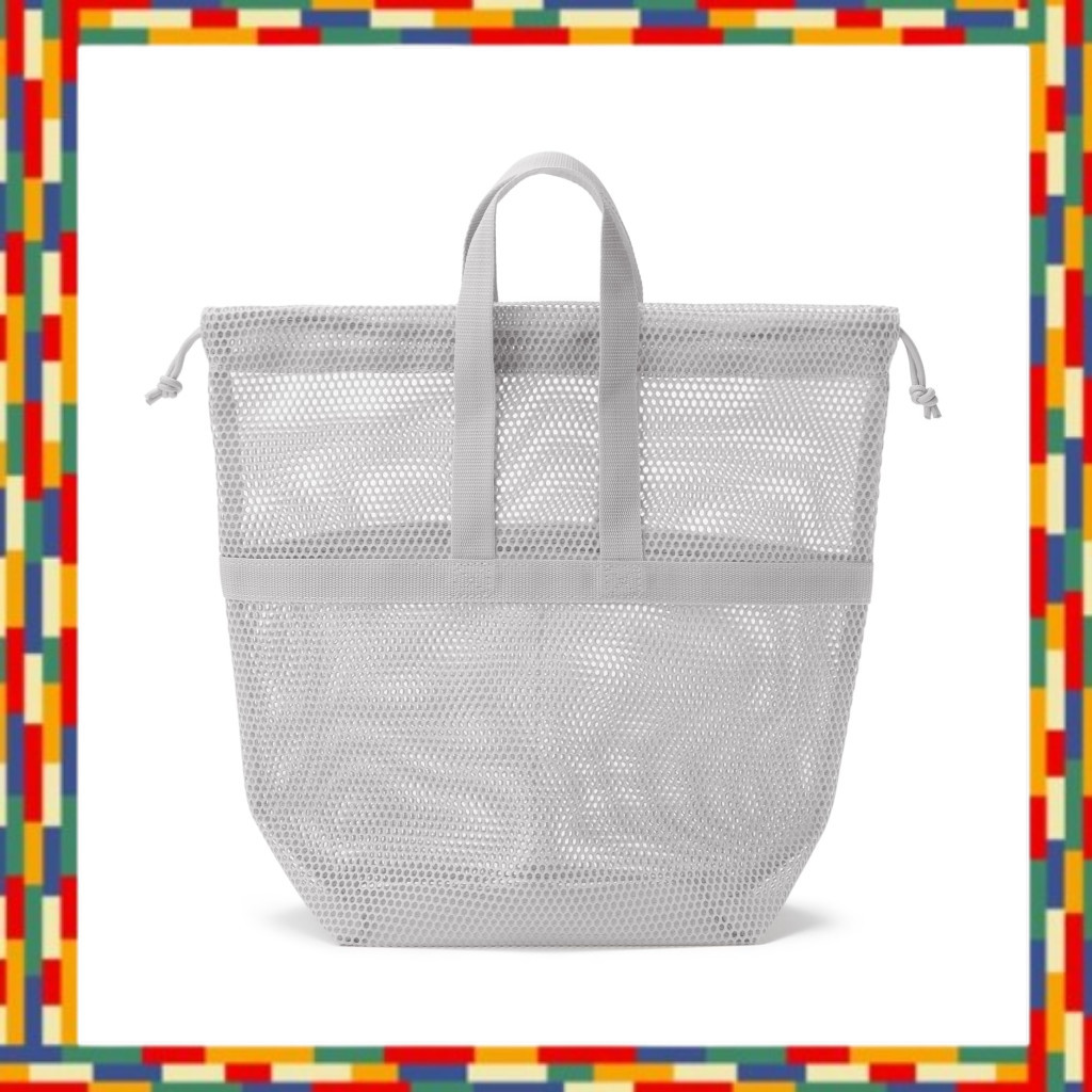 Muji 3D Mesh Drawstring Bag With Handles Gray M Approximately 33×13×31cm 15931699