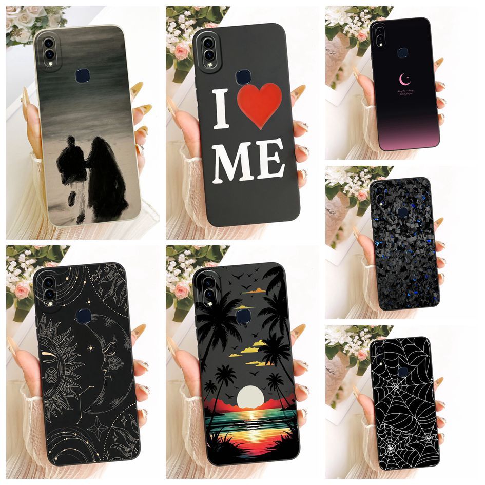 ฝาครอบป้องกันกล้องสําหรับ Vivo V11i 1806 / V11 / V11 Pro 1804 1806 1814 กรณีแฟชั่น Sunset ทาสีซิลิโค