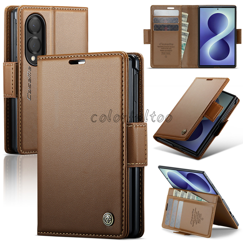 ปลอกหนังสําหรับ Samsung Galaxy Z Fold8 Ultra Fold 8 Ultra ZFold8 ZFold8Ultra 5G 2026 ธุรกิจพลิกการ์ด Solt เคสโทรศัพท์กระเป๋าสตางค์ขาตั้งป้องกันกันกระแทกพับฝาหลัง