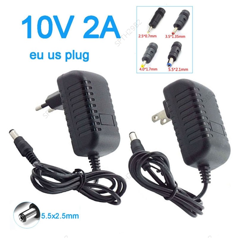 5.5*2.1 มม.4.0*1.7 มม.3.5*1.35 มม.2.5*0.7 DC ปลั๊ก DC 10V 2A Power Supply Charger AC 100-240V อะแดปเ
