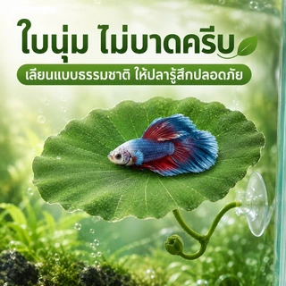 ตก แต่งตู้ปลา ใบบัวจำลอง ปล่อยให้ปลาได้พัก การวางไข่ หญ้าจำลอง ทำให้ตู้ปลาสวยขึ้น