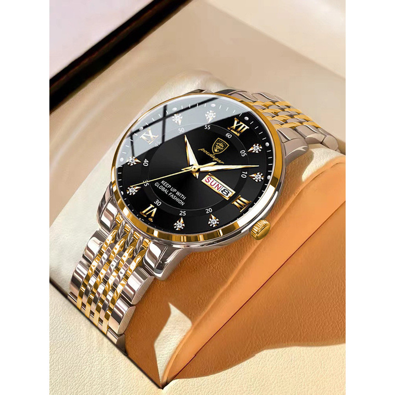 2026 Swiss Certified Dual Calendar กันน้ํา Luminous นาฬิกาผู้ชายเวอร์ชั่นเกาหลีแฟชั่นอินเทรนด์ 7.29