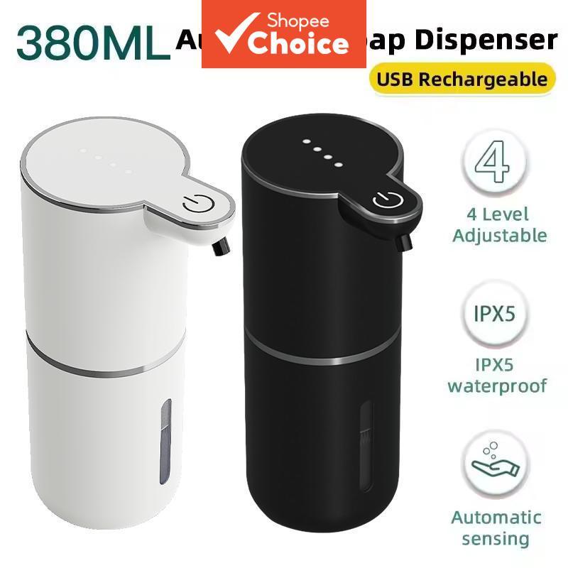 ชาร์จไฟฟ้า 380ML เซ็นเซอร์อัตโนมัติโฟม/สบู่เหลวอัจฉริยะ Hand Sanitizer ปั๊มเครื่องซักผ้าแชมพูคอนเทนเนอร์สําหรับห้องครัวห้องน้ํา
