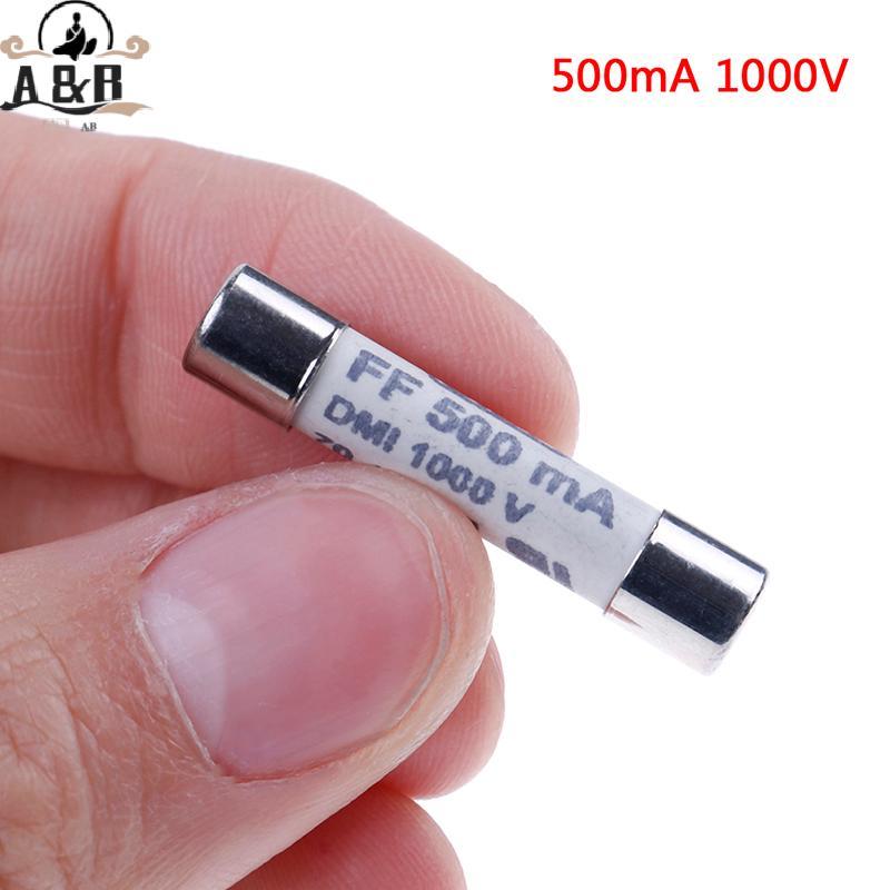 [A&B] 1 ชิ้น FF 0.5A 500mA 1000V dmi ฟิวส์สําหรับมัลติมิเตอร์ F15B F17B F18B 6.3x32 มม. {vn}