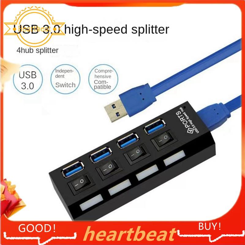 อะแดปเตอร์ไฟ USB 3.0 4 พอร์ต USB Splitter Hub 3.0USB Hub 50 ซม.สาย Hub Docking Station ใช้งานง่าย US