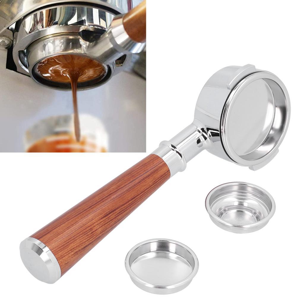 58 มม.Portafilter ชุด Naked Bottomless Espresso Machine อะไหล่พร้อมตะกร้ากรองและพวงกุญแจกรอง (E61