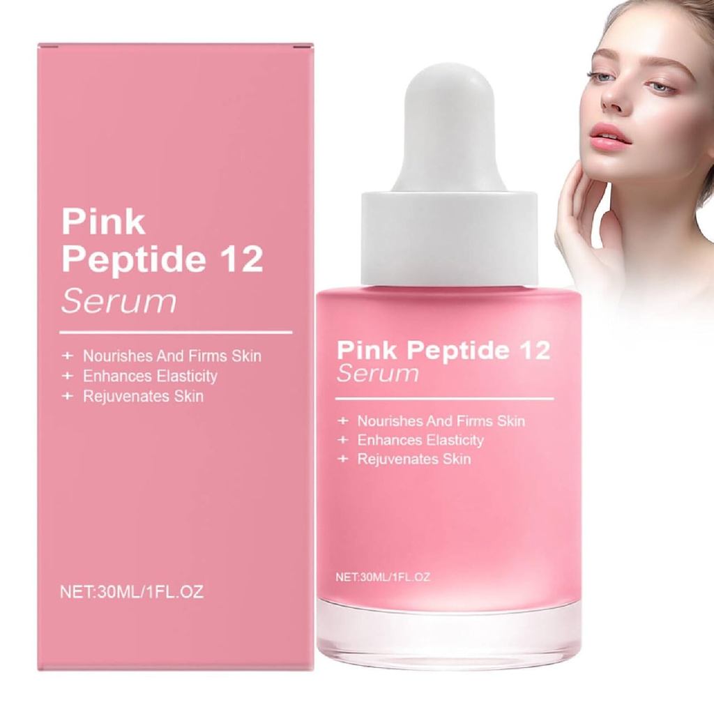 Pink Peptide 12 Serum พร้อมสารสกัดจากคอลลาเจน กลีเซอรีน กรดไฮยาลูโรนิก + ไนอาซินาไมด์ เพื่อให้ความชุ