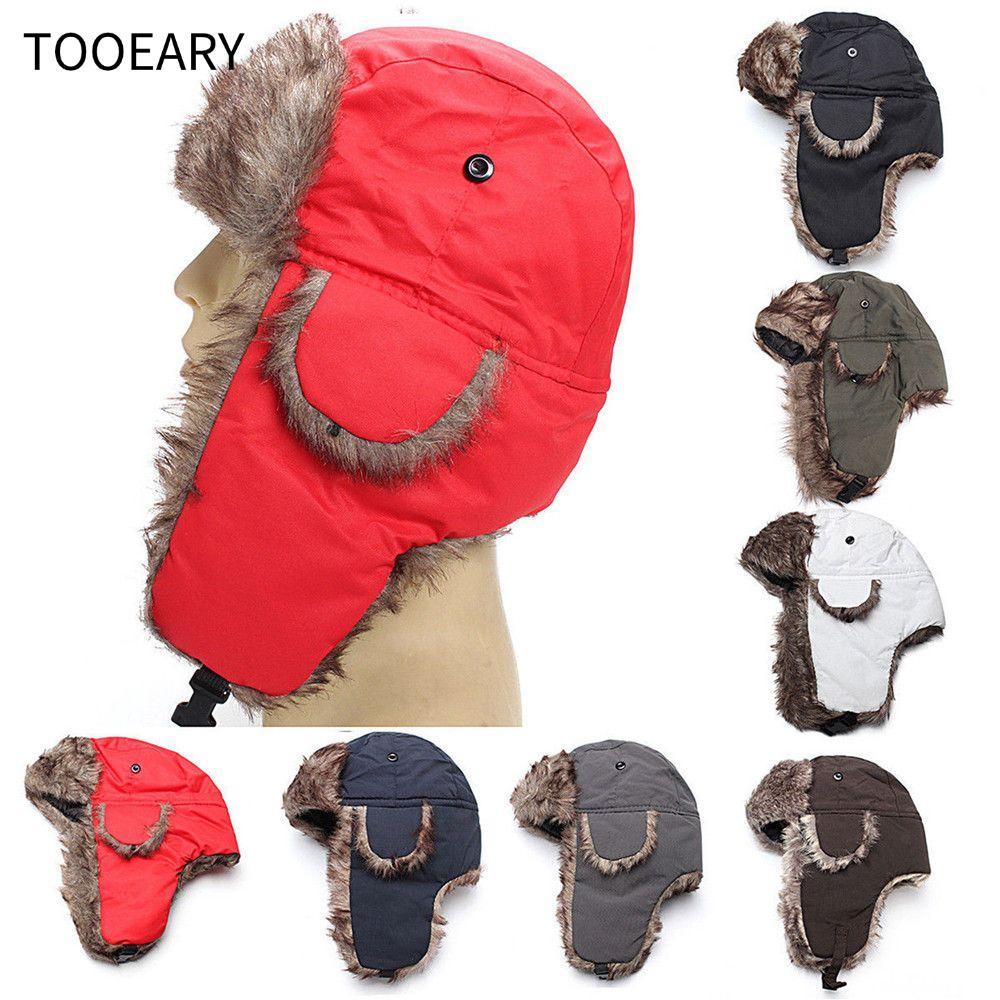 TAINAKARITSU Winter Cap Ski Plush Hood Aviator Hat with