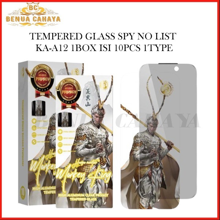 1BOX 10PCS KA-A12 TEMPERED GLASS SPY CLEAR MONKEY KING VIVO IQOO 15 15R iQOO Z11 Z10 LITE Z10X Z9 Z9