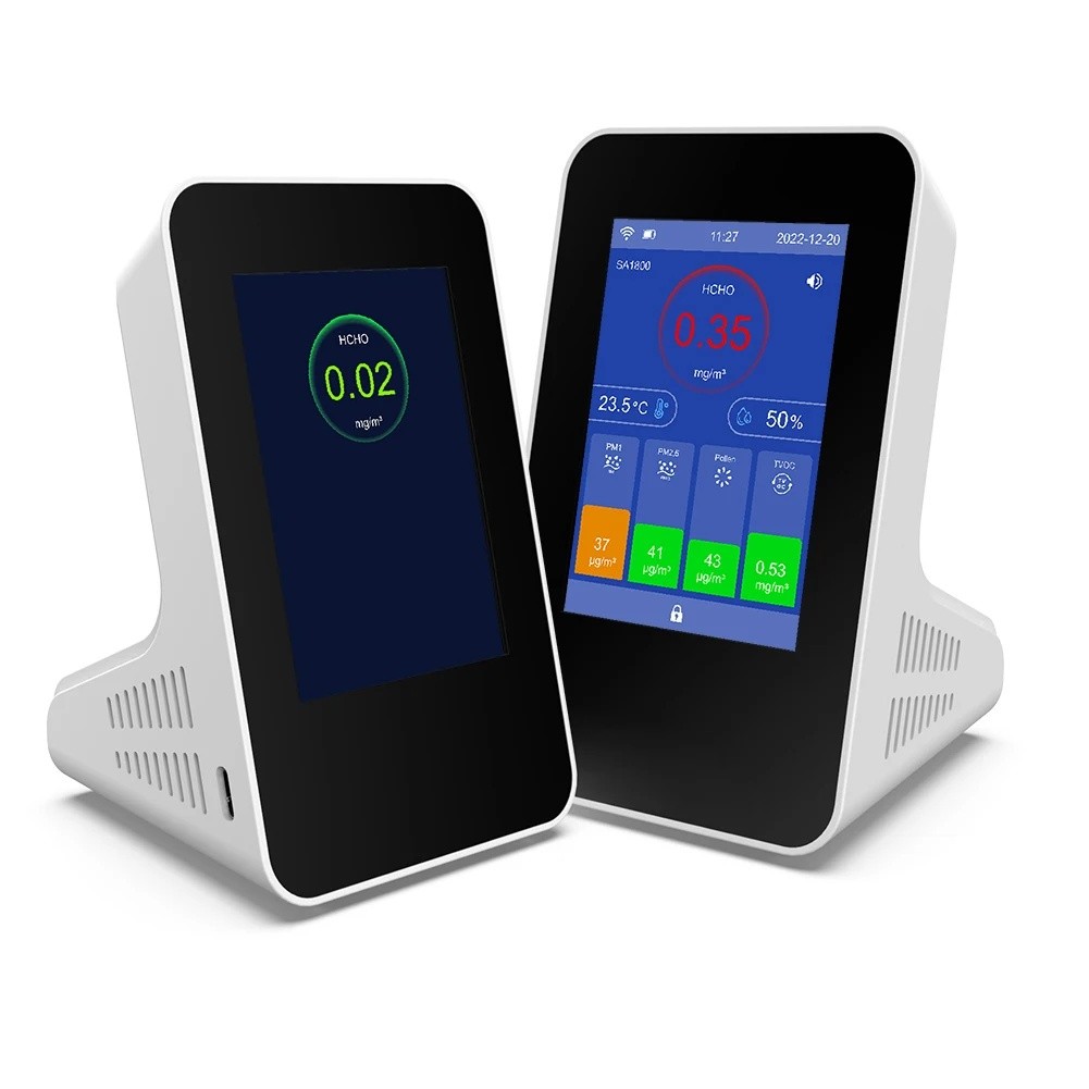 KERR Air Quality Monitor Wifi, เครื่องตรวจจับฟอร์มาลดีไฮด์, เครื่องวัดมลภาวะในร่ม TVOC HCHO PM1 PM2.